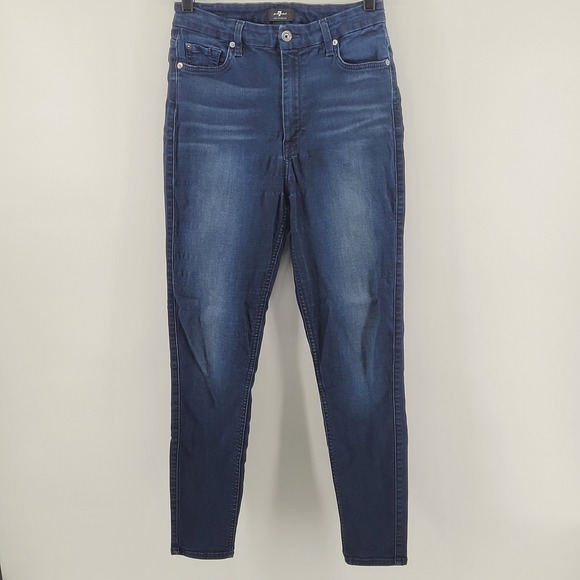7 For All Mankind Denim - 7 For All Mankind Skinny Jeans 28 Blue High Rise Stretch Denim Womens Seven